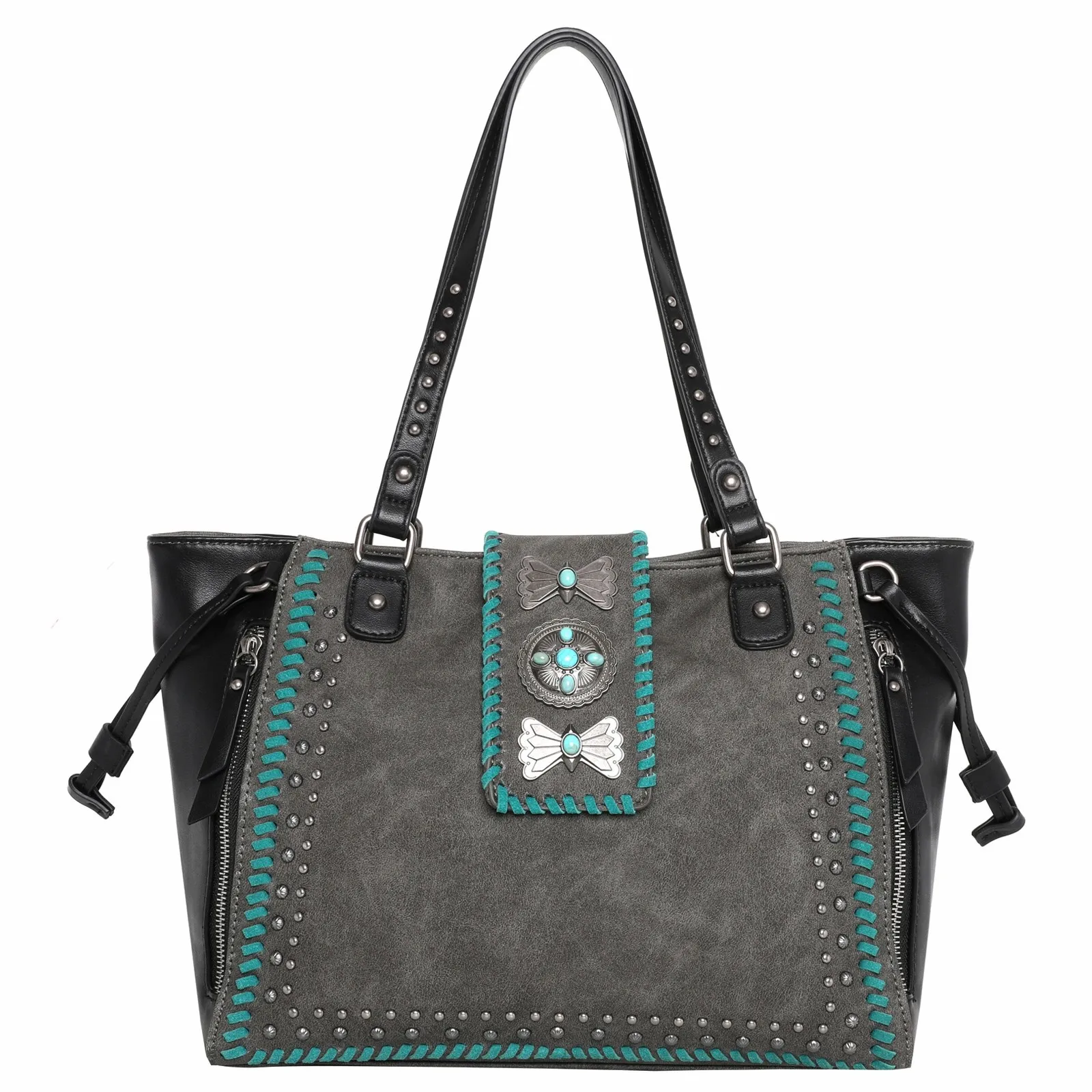 

Mariposa Concho Concealed Carry Tote PU Leather Bag Fashion Women's Bag