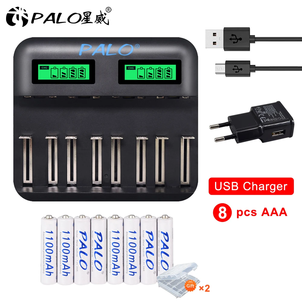 ЖК-дисплей Дисплей AA AAA C D 1 2 V Батарея Зарядное устройство умная