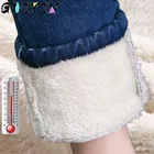 Очень теплые размера плюс зимние женские джинсы с высокой талией, облегающие плотные модные брюки, эластичные вельветовые джинсовые брюки, уличная одежда