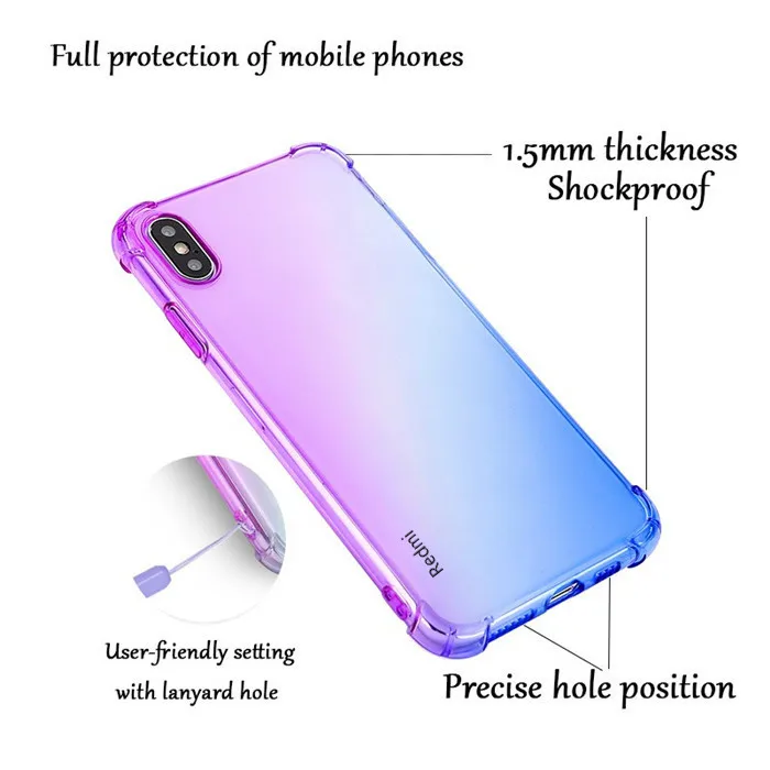 Чехол для Xiaomi Redmi Note 9s 9 Pro Max 8T 7 8 K20 7A 8A Mi Lite SE 9T 10 A3 силиконовый градиентный |