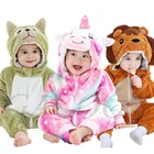 Зимняя детская одежда, Одежда для новорожденных с пандой, Детский комбинезон для мальчиков и девочек, комплекты для малышей, пижамы с животными