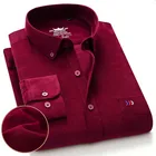Рубашка мужская Вельветовая с длинным рукавом, повседневная домашняя классическая сорочка из 100% хлопка, удобная одежда с карманами, большие размеры 7XL
