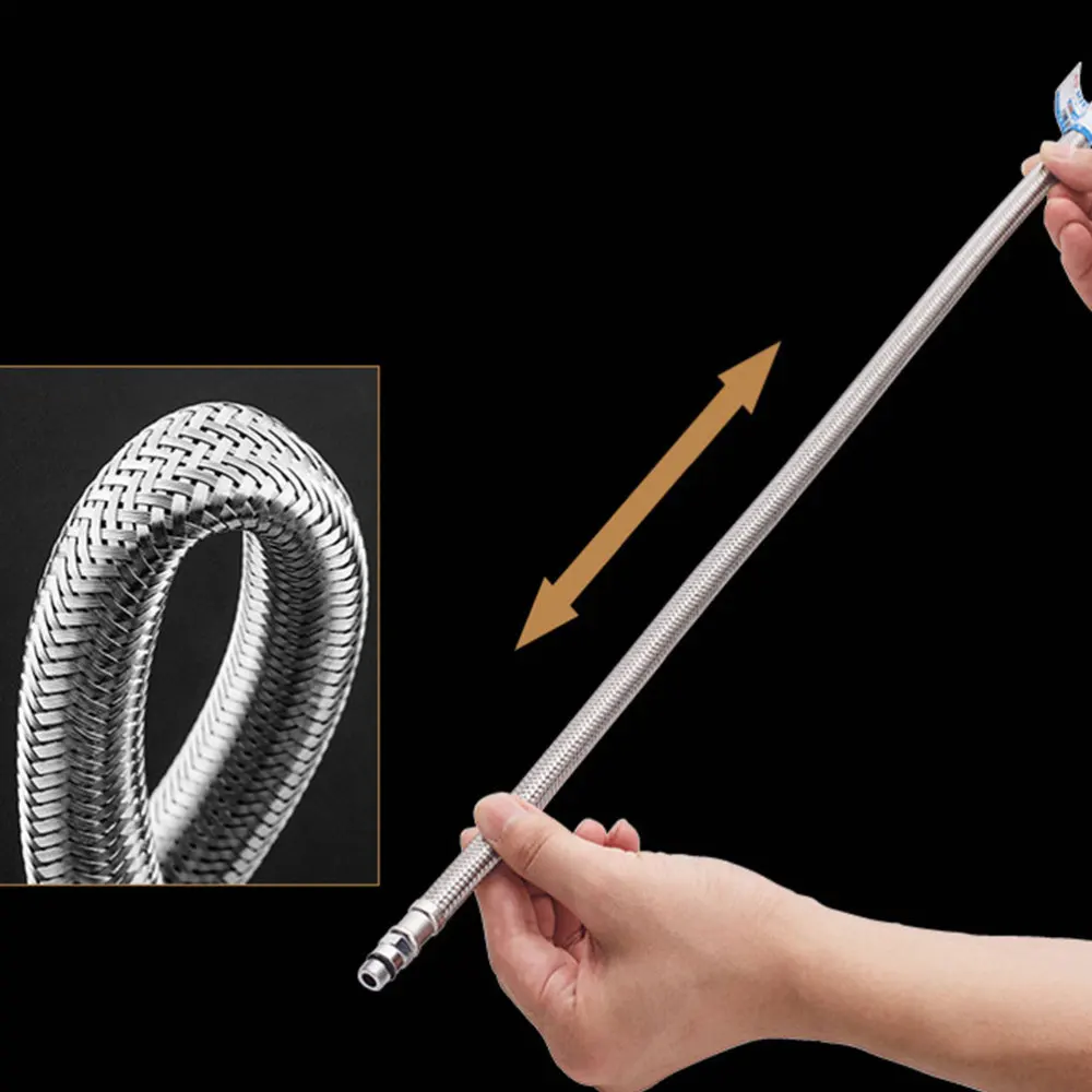

1PC Stainless Steel Drinking Water Hose Heavy Duty Flexible Hose Hot and Cold Water Hose Connector Inlet for Kitchen Sink
