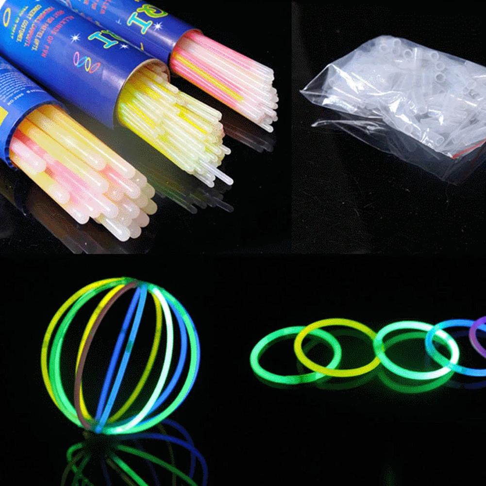 50Pcs Colorful Luminous Glow Sticks Glowsticks DIY Bracelet Necklace Party Props Ideal for party/ concert props night running | Игрушки и