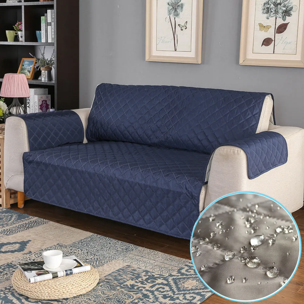 Однотонный водонепроницаемый чехол для дивана стеганый домашних животных