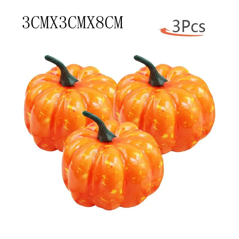 Dozzlor 1/3/5, мини-ПК с рисунком тыквы для Хэллоуина 3 см x 3 см x 8 см поддельные овощей моделирование Diy для домашней вечеринки на день рождения Свадебные украшения - Цвет: 3pcs