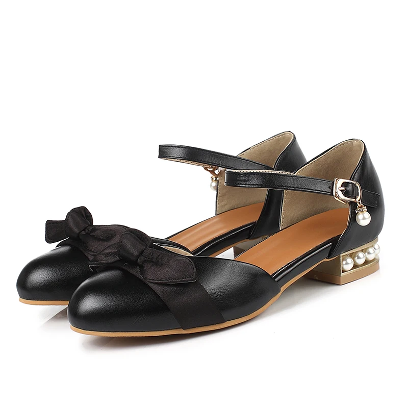 Сандалии BigSize женские на высоком каблуке босоножки с жемчужной пряжкой узелком