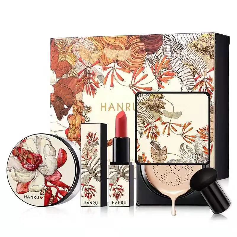 

Набор из четырех предметов Secret Garden в коробке, воздушная подушка в форме гриба, пудра для лица, не носит помаду, набор для макияжа