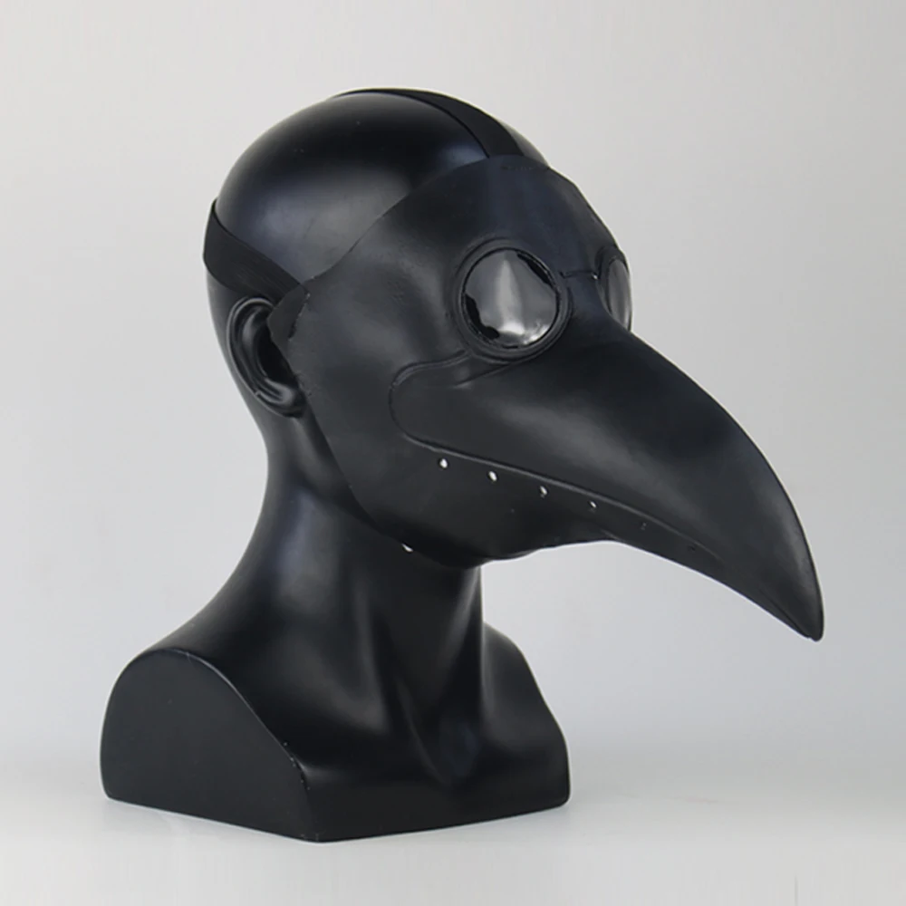 Стимпанк маска Чумного доктора Косплей черная латексная птица клюв длинный нос