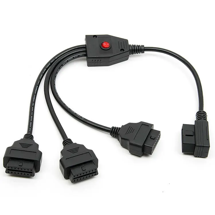 Новинка! Кабель OBD II 16 Pin 2 разветвитель адаптер Удлинительный кабель папа три