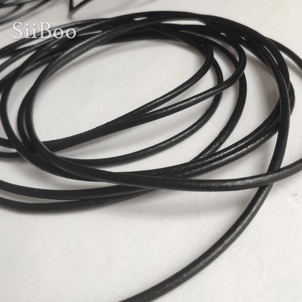 siiboo garment accessories genuine cow leather string sell by 5 meters a lot black and brown color option sp6288 images - 6