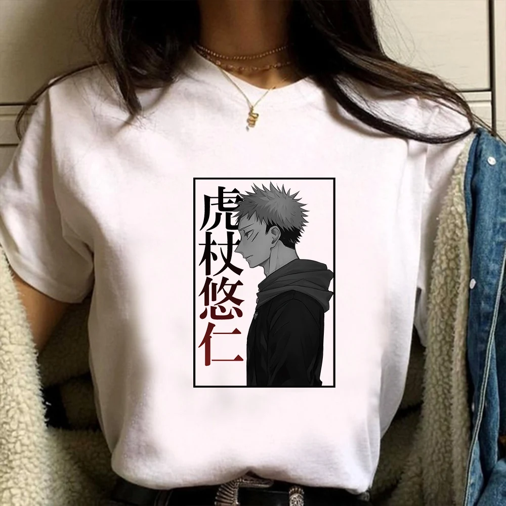 

Футболка мужская с принтом комиксов юдзютсу, популярный винтажный шикарный костюм с круглым вырезом и коротким рукавом, летняя одежда с при...