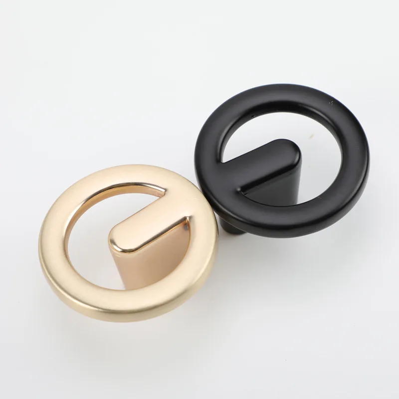 

Furniture Drawer Cabinet Ring Knob Nordic Metal Zinc Round Gold Black Wardrobe Kitchen Cupboard Door Pull Dresser Closet Handle