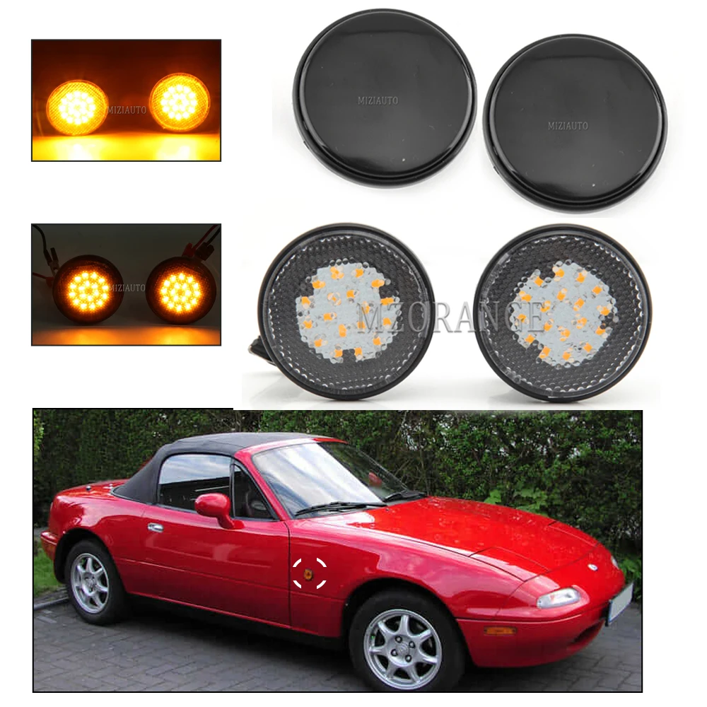2 шт. лампа указателя поворота для Mazda светодиодные боковые габаритные фонари Mk1 Mk2