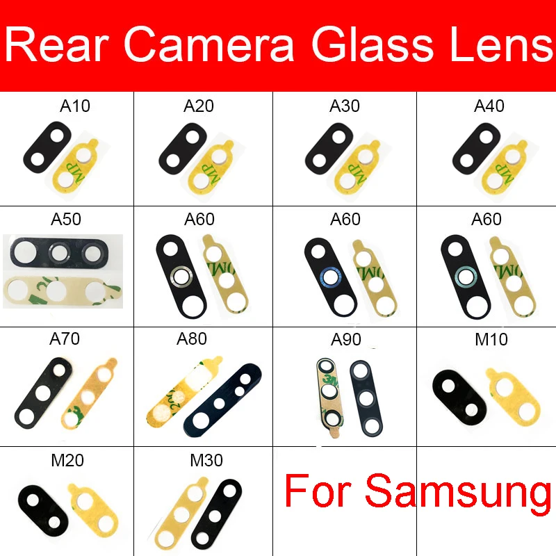 Задняя стеклянная крышка камеры для Samsung Galaxy A10 A20 A30 A40 A50 A60 A70 A80 A90 M10 M20 M30 объектива