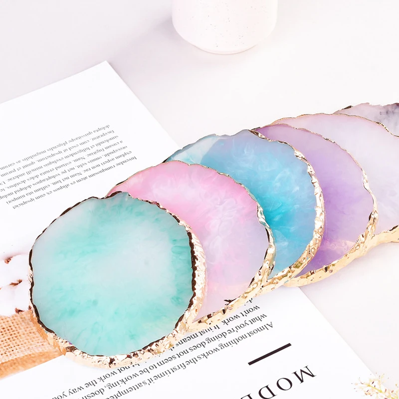 

1PC Resin Agate Stone False Nail Tips Palette Drawing Nail Color Palette Practice Holder for Nail Mixing Display Showing Tools