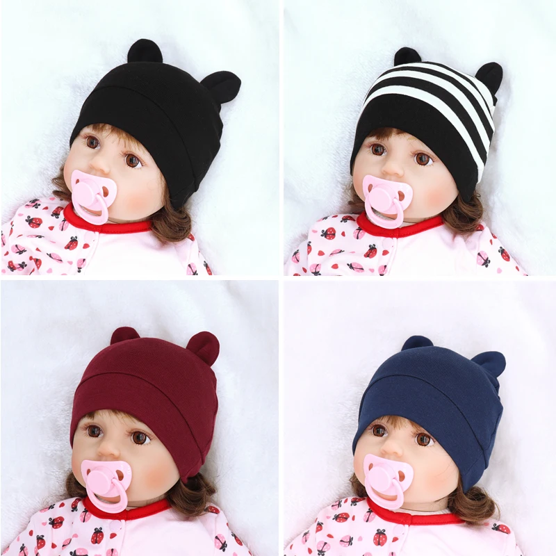 Шапочка для новорожденных однотонная детская шапочка мальчиков и девочек