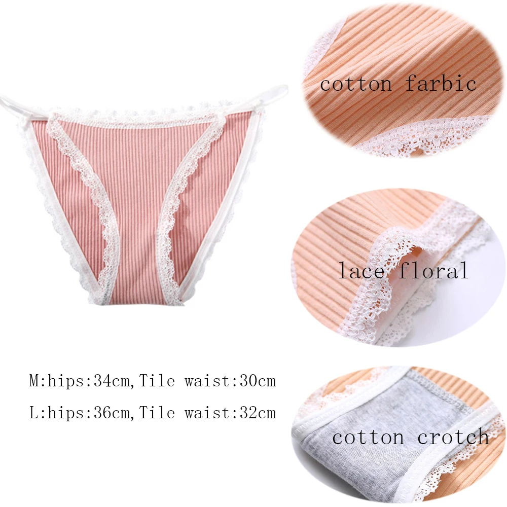 Женские трусики из чистого хлопка с резьбой Трусики средней посадки