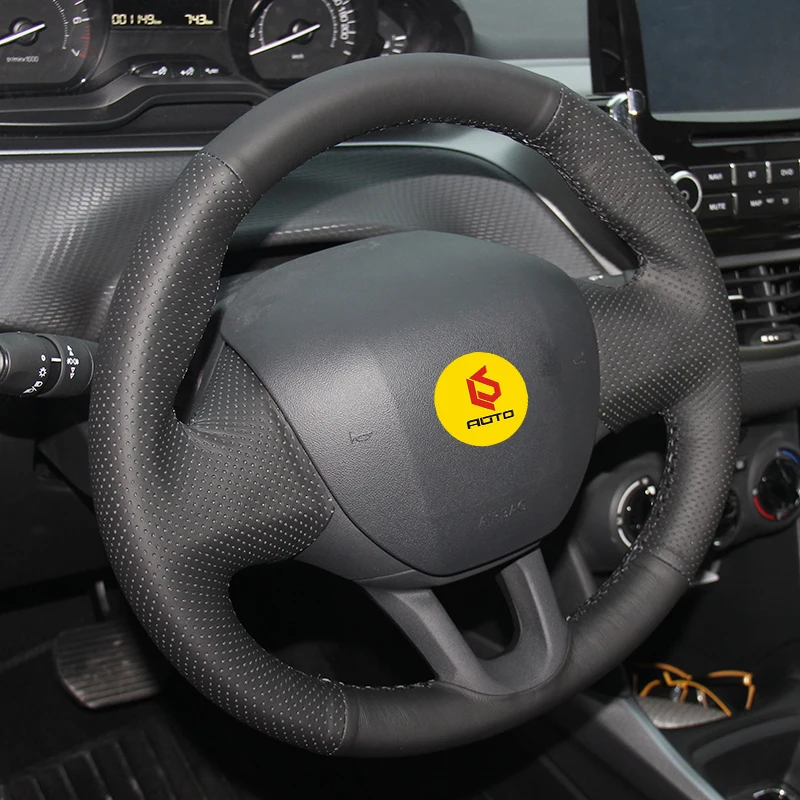 Ручная швейная оплетка на рулевое колесо чехол для Peugeot 208 2008 год funda volante кожаный