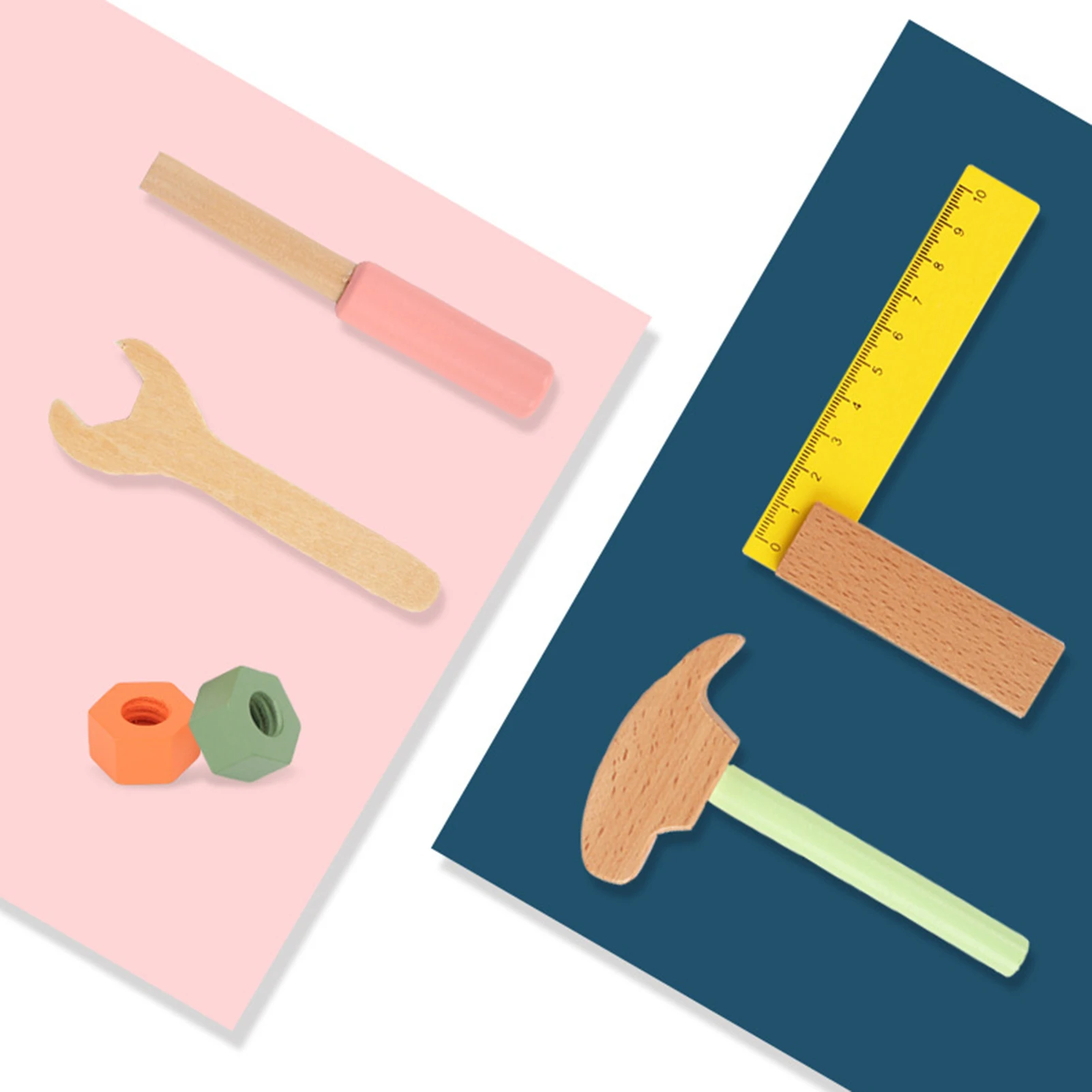 Детский деревянный верстак набор инструментов многоцветная мини-модель детская