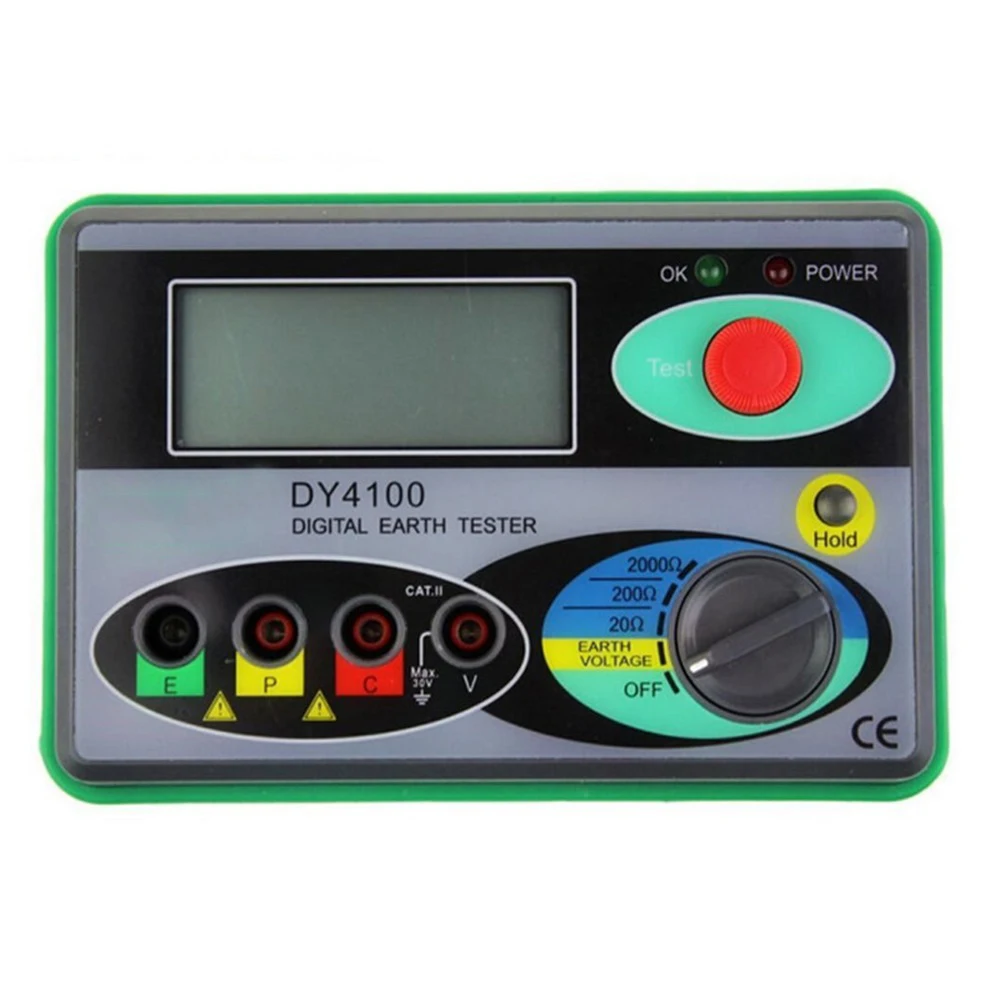 

DY4100 Megger Meter Resistance Tester Digital Megohmmeter Earth Resistance Voltage Gauge Ground 0-2000 Ohm Insulation Tester