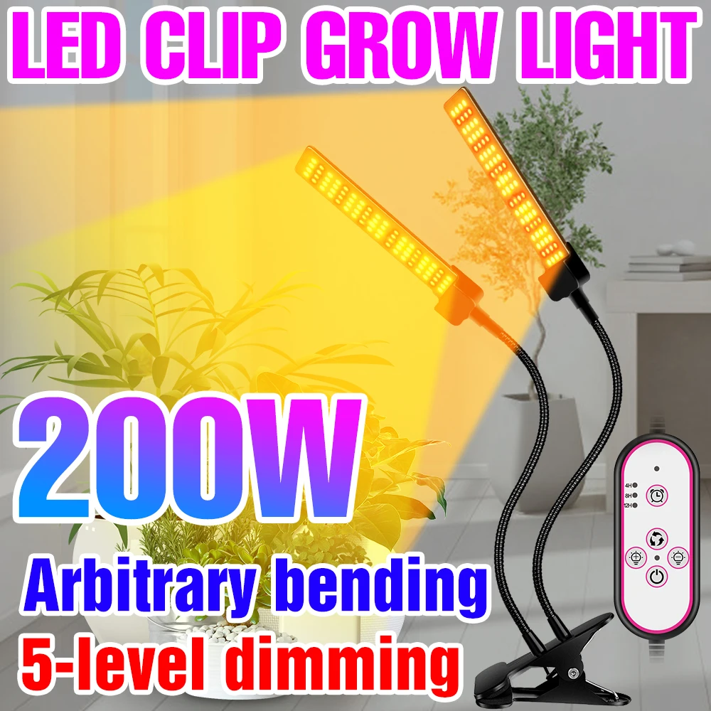 

12V Phytolamps LED Grow Light Full Spectrum Plant Lighting Clip Indoor Fito Lamps 100W 200W 300W 400W Hydroponic Bulb Growth Box
