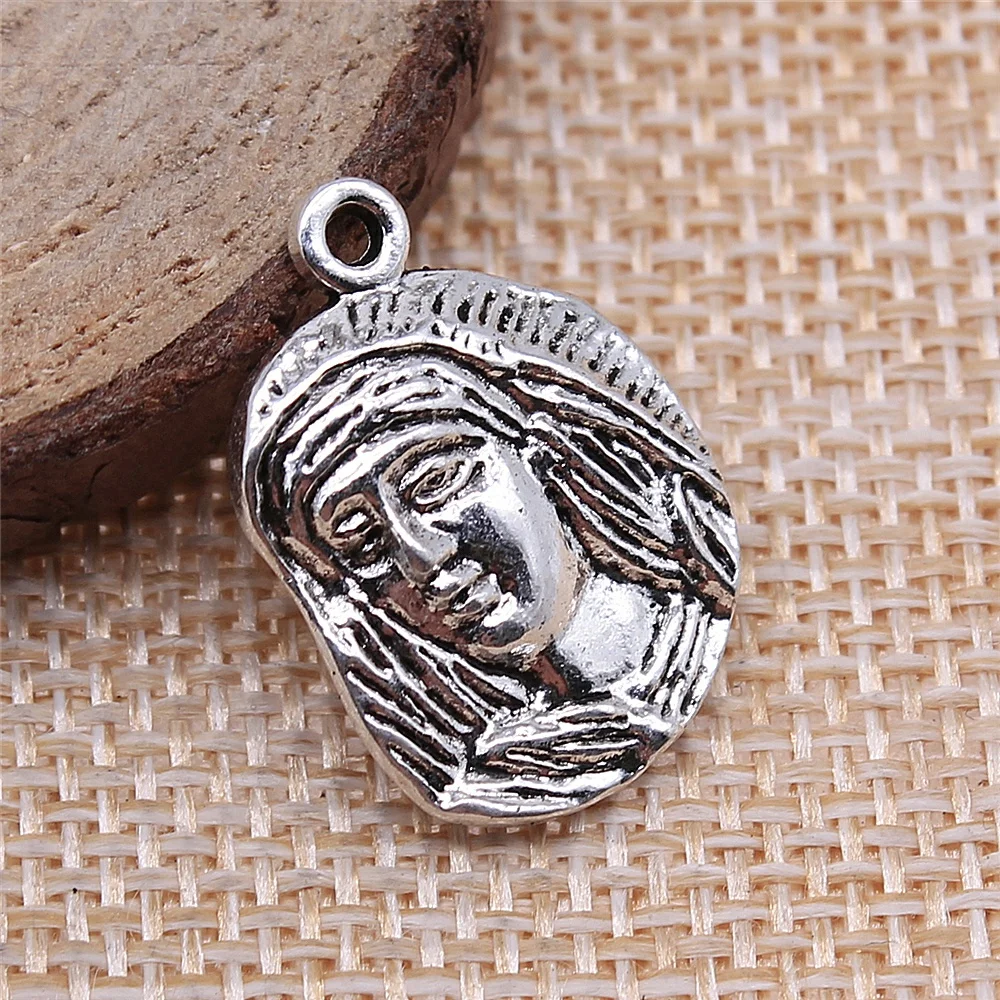 

4Pcs 16x23mm Antique Silver Color Nun Charms For DIY Jewelry Making DIY Handmade Jewelry