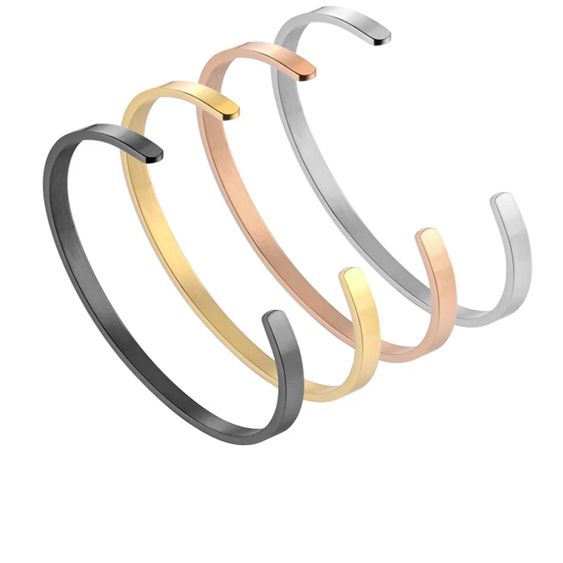 

stainless steel titanium steel C-type bracelet bracelet open Bracelet fashionable exquisite and simple