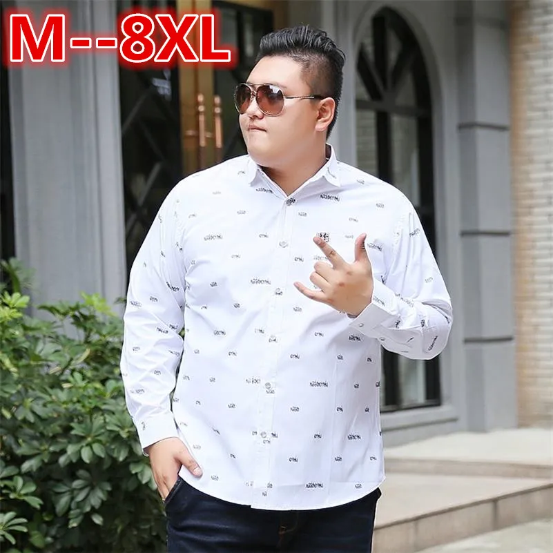 

8XL 10XL plus 6XL size 5XL Mens Shirt Brand Male Long Sleeve Casual Hit Loose Fit Solid Color Men Dress Shirts