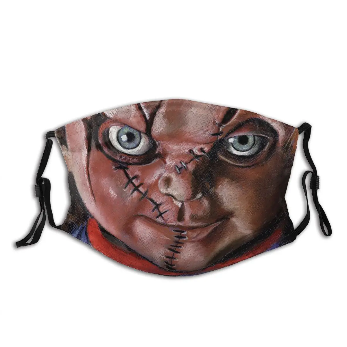 

Chucky Childs Play Chuckydoll Washable Mouth Face Mask Anti Wind Dustproof with Filters Polyester Protection Cover Respirator
