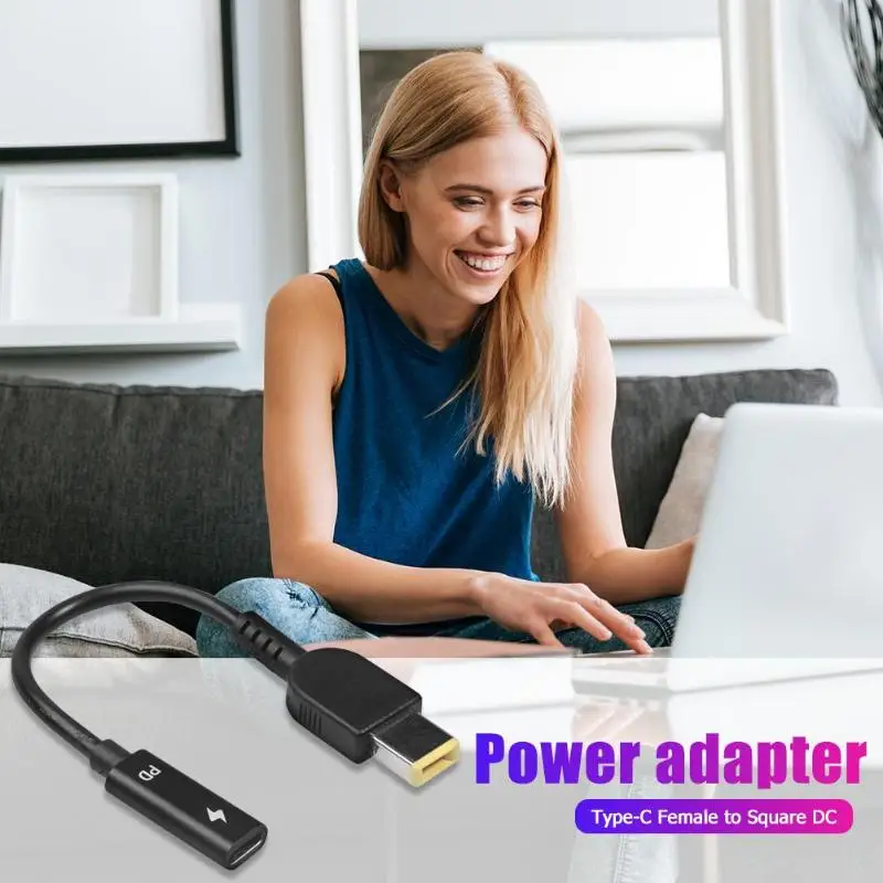 

USB C Charging cable Type-C Female to Square DC Male Plug 19V-20V PD Charging Cable for PD power adapter for Lenovo Thinkpad