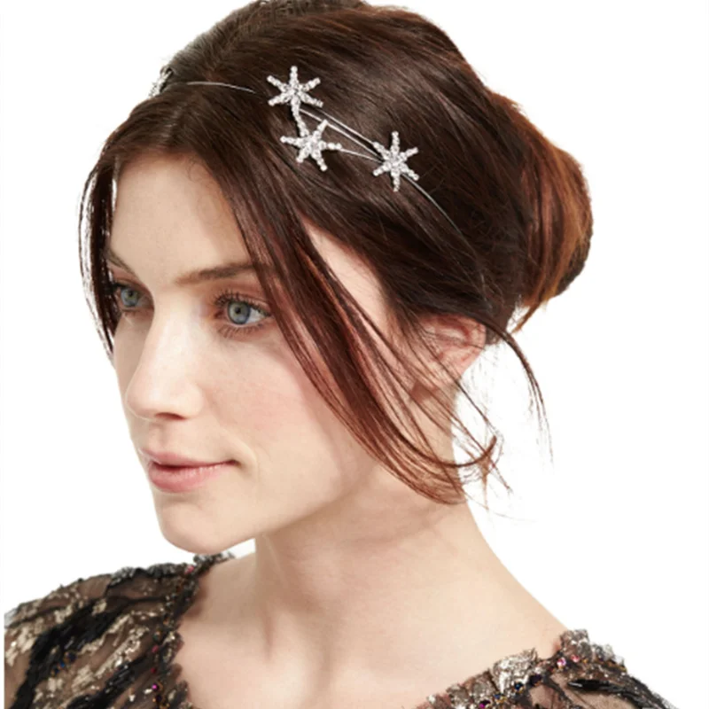 Shiny Rhinestone Tiaras and Crowns for Women Wedding Hair Jewelry Star Bridal Crystal Tiara Crowns Princess Queen Headband Gift