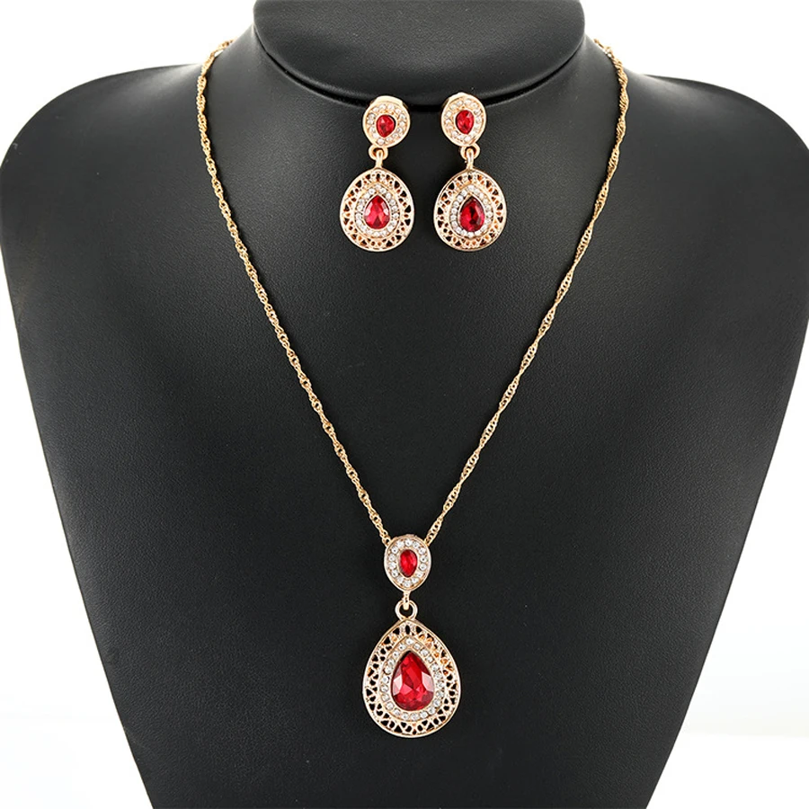 

Fashion Noble Temperament Cubic Zircon Eardrop Earings Drop Anniversary Gift Jewelry Pendant Necklace/Earrings Set For Women