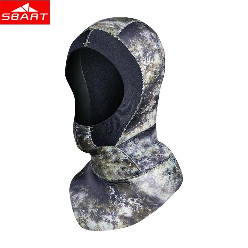 

SBART Camouflage Wetsuits Caps 3MM Neoprene Women Men's Winter Keep Warm Hood With Shoulder Surfing Scuba Diving Cap Accessories