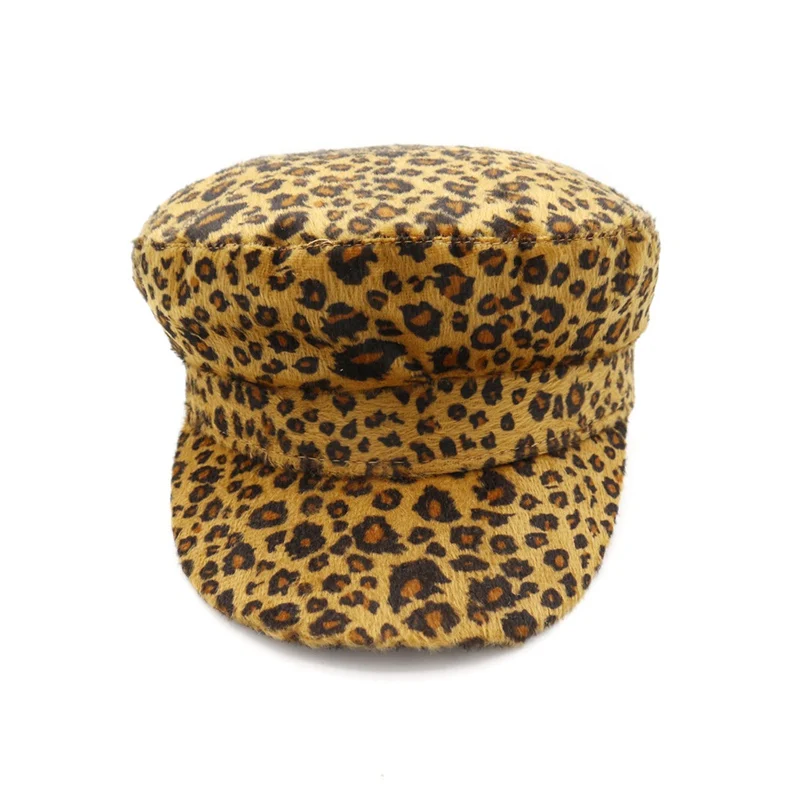 Модный Леопардовый женский берет корейской версии с плоским верхом