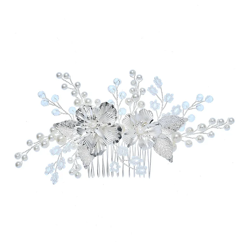 

S8250 bride hair accessories Pearl flowers hand-made comb selling in Europe and America