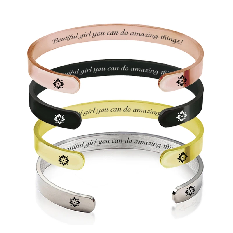 

New 4 Color Bracelets for Women Simple Fashion Lettering Bracelet Adjustable Opening Festival Send Best Friend Jewelry Gift