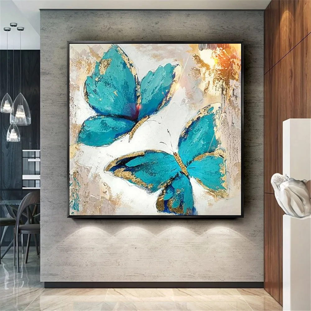 

Handmade Modern Abstract Decorative Butterfly Picture Oil Painting On Canvas Wall Art For Living Room As Unique Gift Animals art
