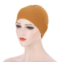 2021 full cover inner hijab caps muslim stretch turban cap islamic underscarf bonnet solid color under scarf caps turbante mujer