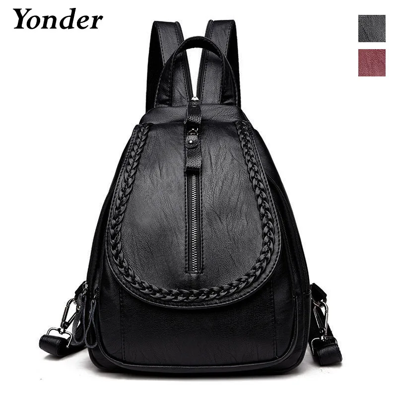 Yonder Повседневный женский рюкзак из натуральной кожи школьная сумка для девочек