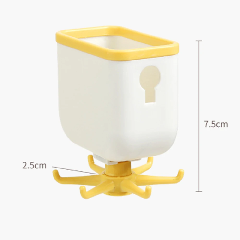 

Multifunctional Storage Rack Self-adhesive Plastic Rotating Rack 6-claw Hook 360-degree Hook Bathroom Wall HangingStorage Box