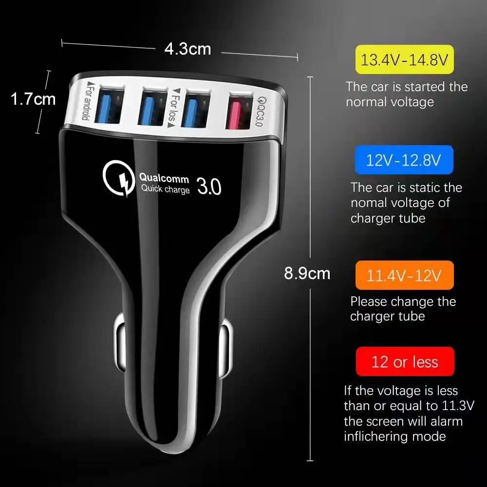 Быстрая зарядка 3,0 USB Автомобильное зарядное устройство QC 3,0 универсальное автомобильное зарядное устройство для мобильного телефона быстрое зарядное устройство для iPhone Xiaomi samsung Автомобильное зарядное устройство