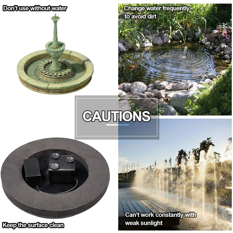 

Floating Solar Fountain Garden Fountain Pond Decoration Solar Panels Powered Fountain Water Pump Garden Patio Lawn Decoration