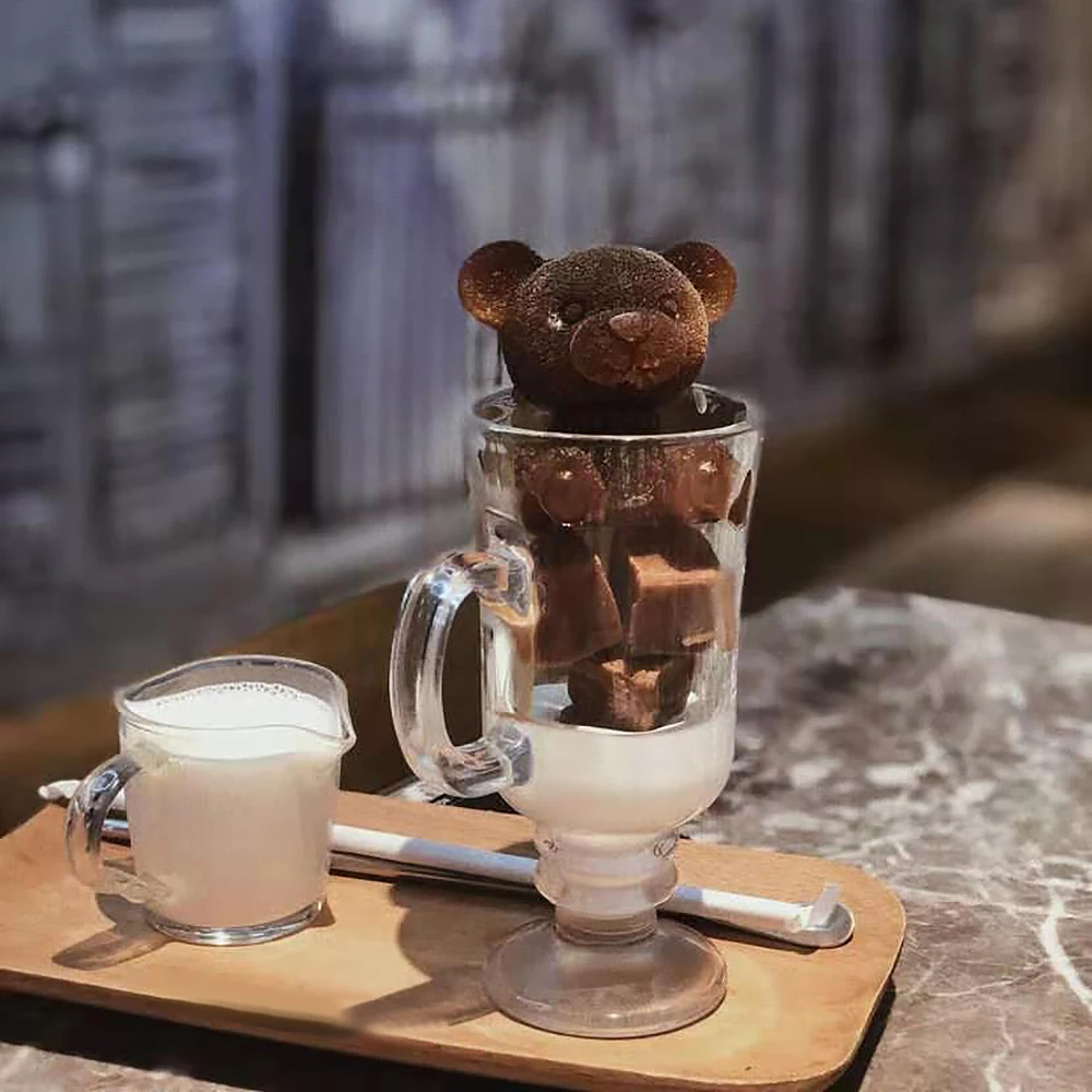 

3D Bear Ice Cube Mold (Small 6cm) Little Bear Mold Cute Multifunctional Silicone Mold Ice Cream Whiskey Wine Cocktail Ice Cube