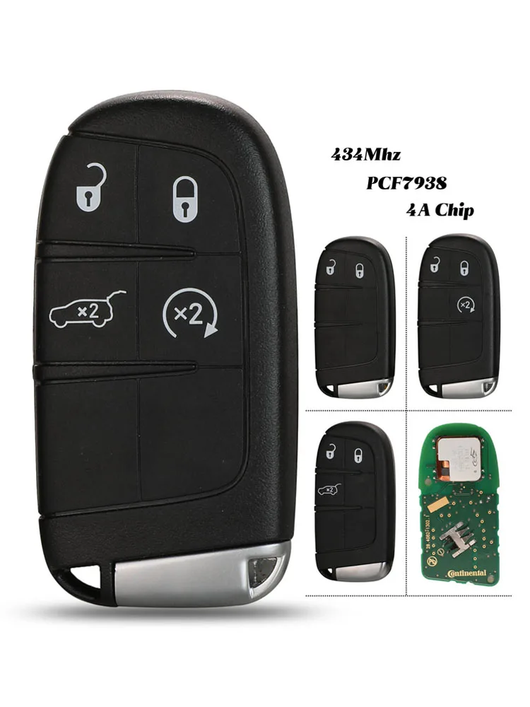 jingyuqin 2/3/4 Buttons Smart Remote Control Key 433mhz 4A Chip Keyless Entry SIP22 Blade For Jeep Renegade Compass M3N-40821302