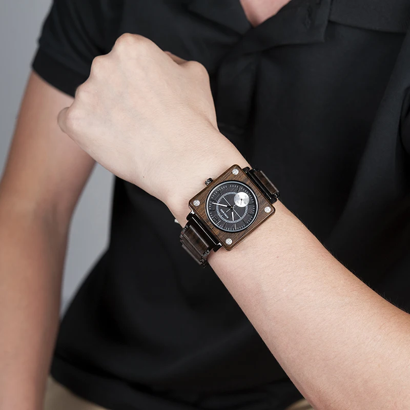 BOBO BIRD Top Luxury Wood Watches Men Quartz Wristwatch Timepiece New Design Best relogio masculino In Gift Box L-R14 images - 6