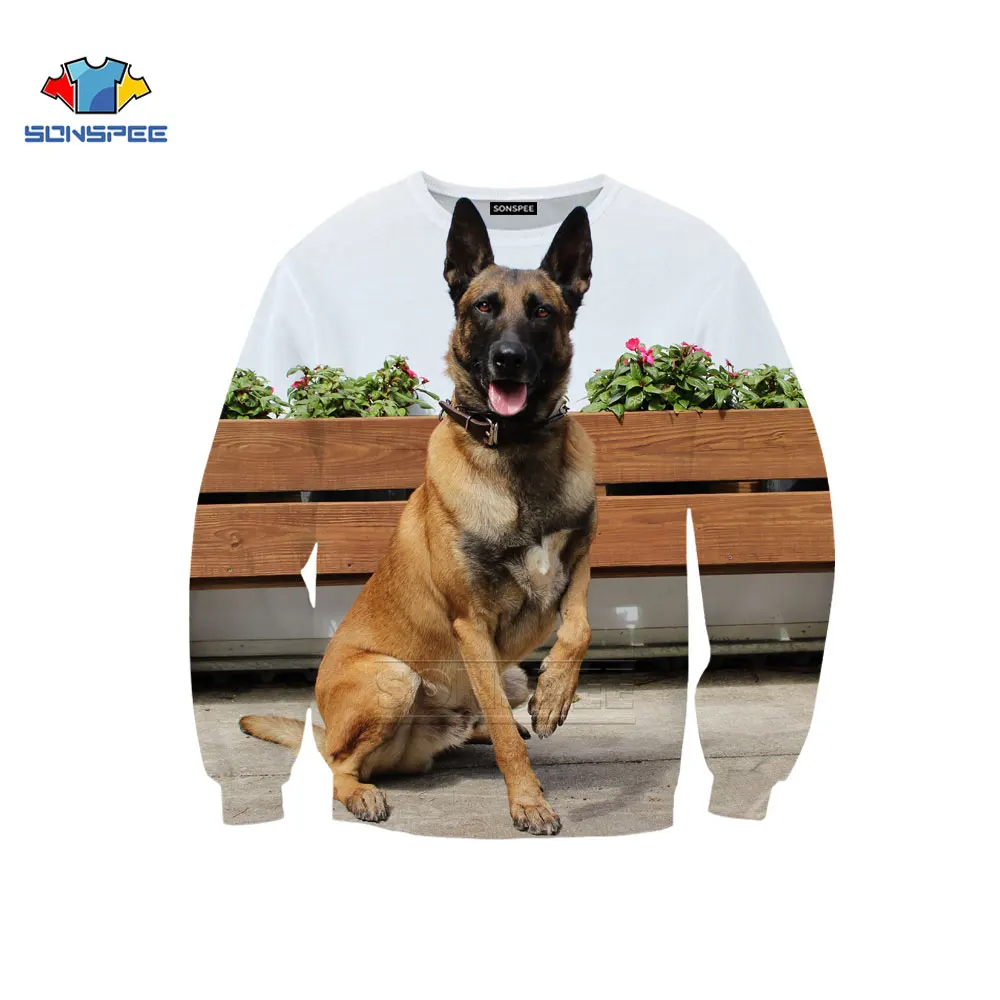 

SONSPEE Dog Animal Casual Men Women Hedging Fashion 3D Print Christmas Personality Streetwear Cute Round Neck Plus Size Sweatshi