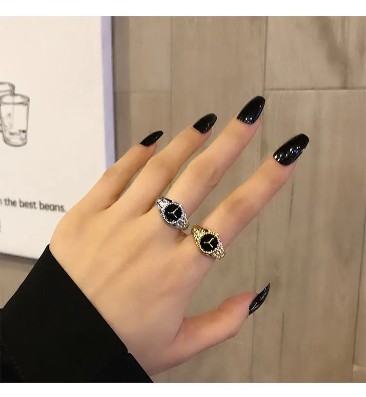 

OE Fashion Creative Ring Watch Luxury Silver Cool Ring Watch For Women Girls Couple Watch Jewelry