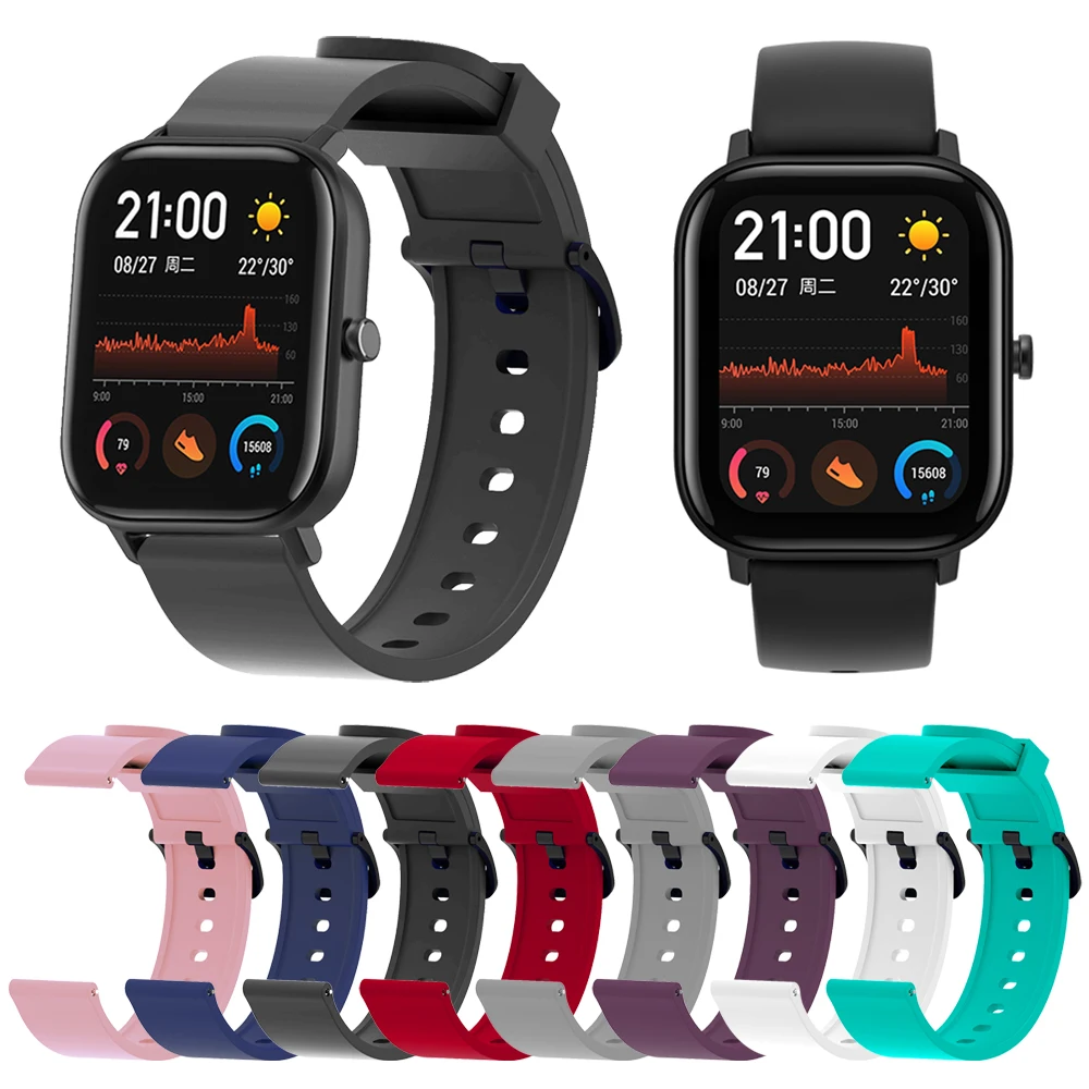 Спортивный силиконовый ремешок для часов Huami Amazfit GTS сменный GTR 42 мм/Amazfit Bip lite 20