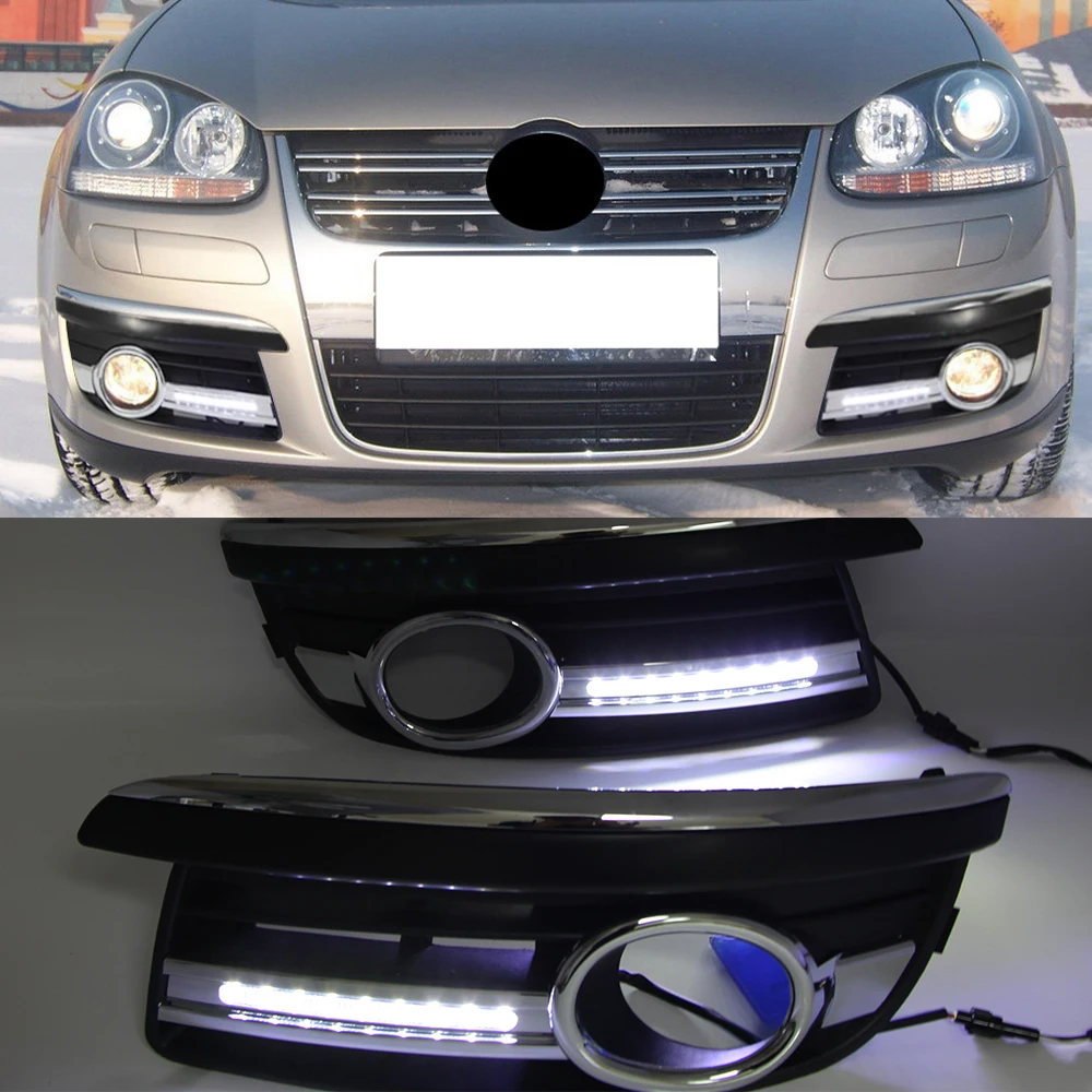 

Car Flashing 2PCS DRL For VW Jetta 5 A5 MK5 Sagitar 2005 2006 2007 2008 2009 2010 Daytime Running Lights Fog Lamp cover Daylight